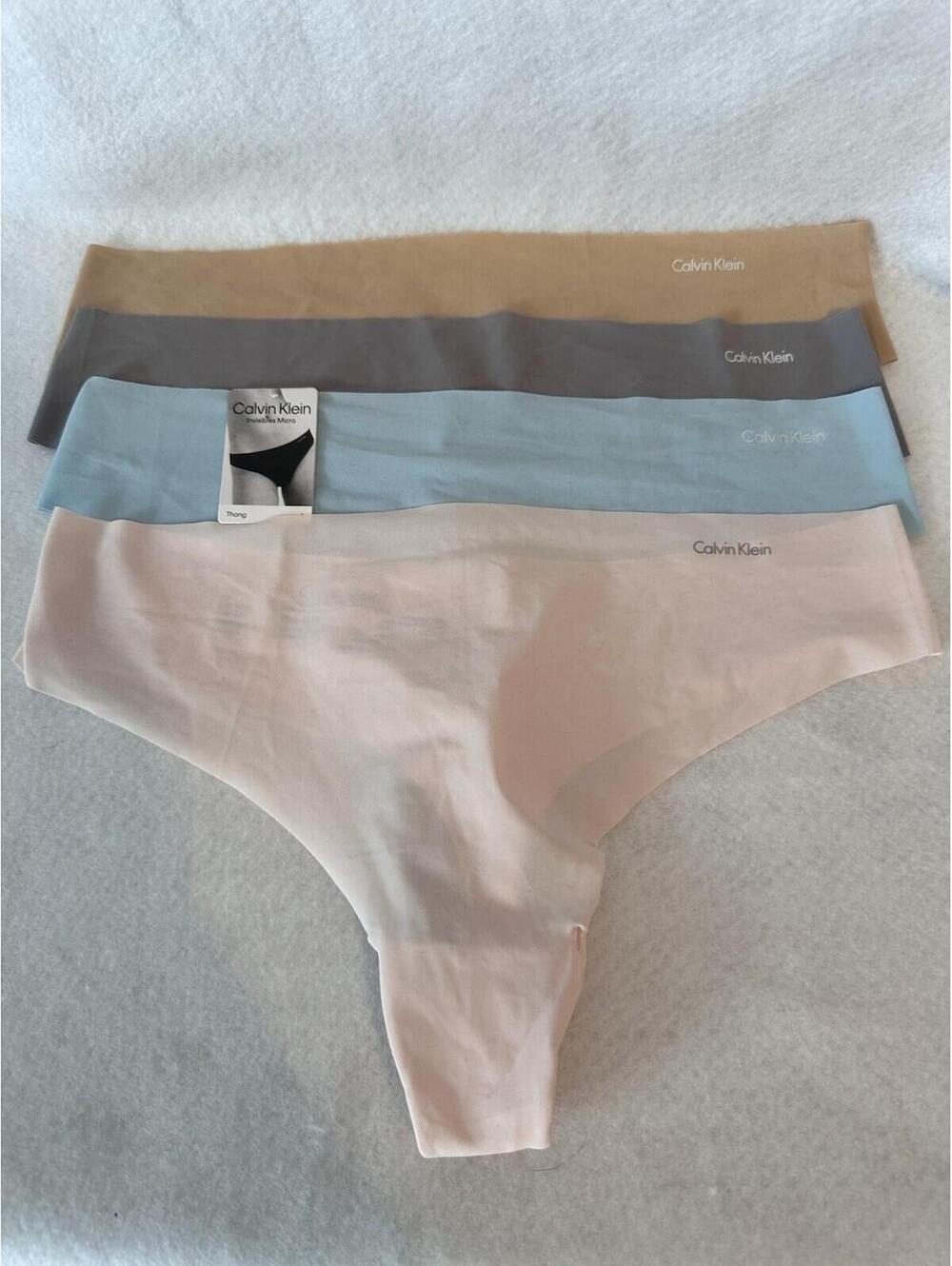 NWT - Calvin Klein Thongs Women No Show Underwear - Size Large 4 Pair